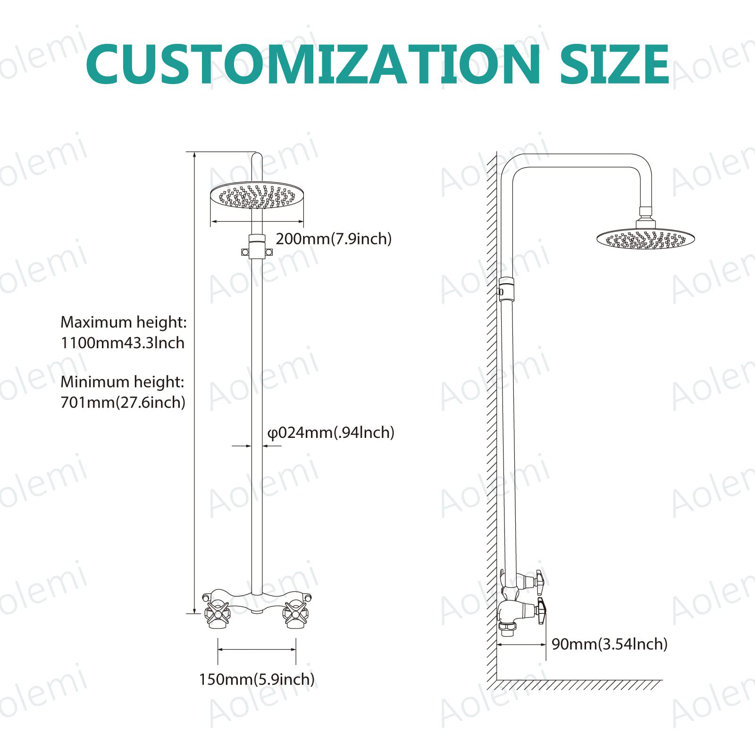Choo Stainless Steel Wall Mounted Outdoor Shower and Footwash Spout